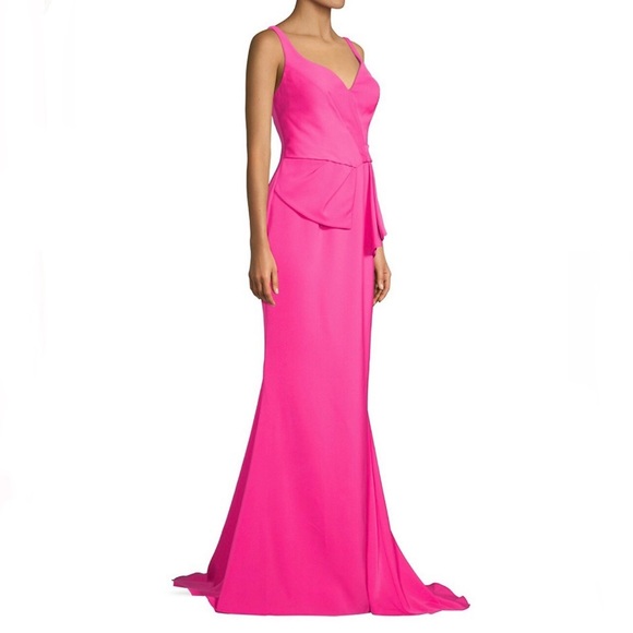 # Basix Black Label Fuchsia Side Hip Peplum Gown New With Tag - Picture 14 of 16